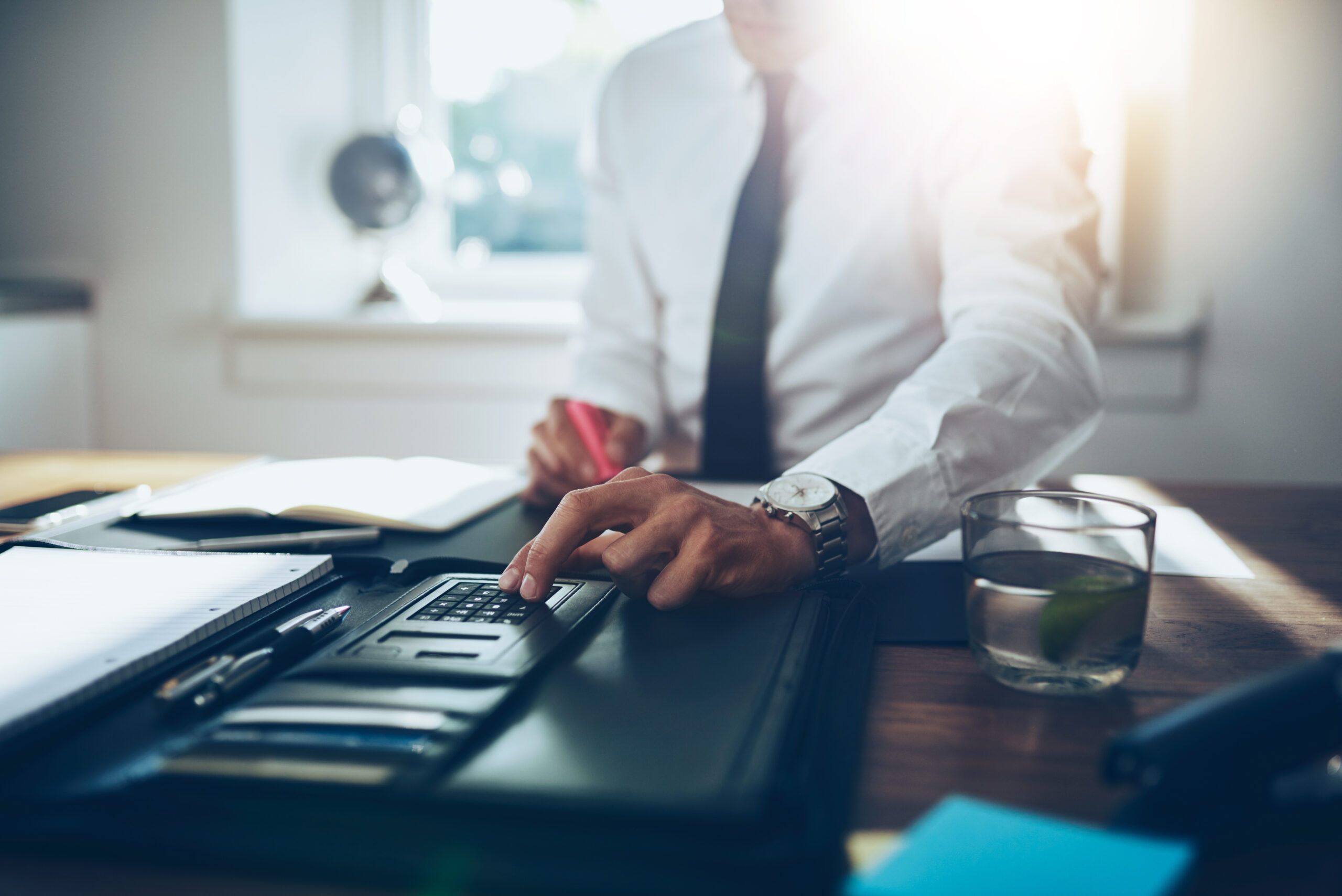 Accountant working on accounts