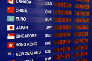currency exchange digital screen