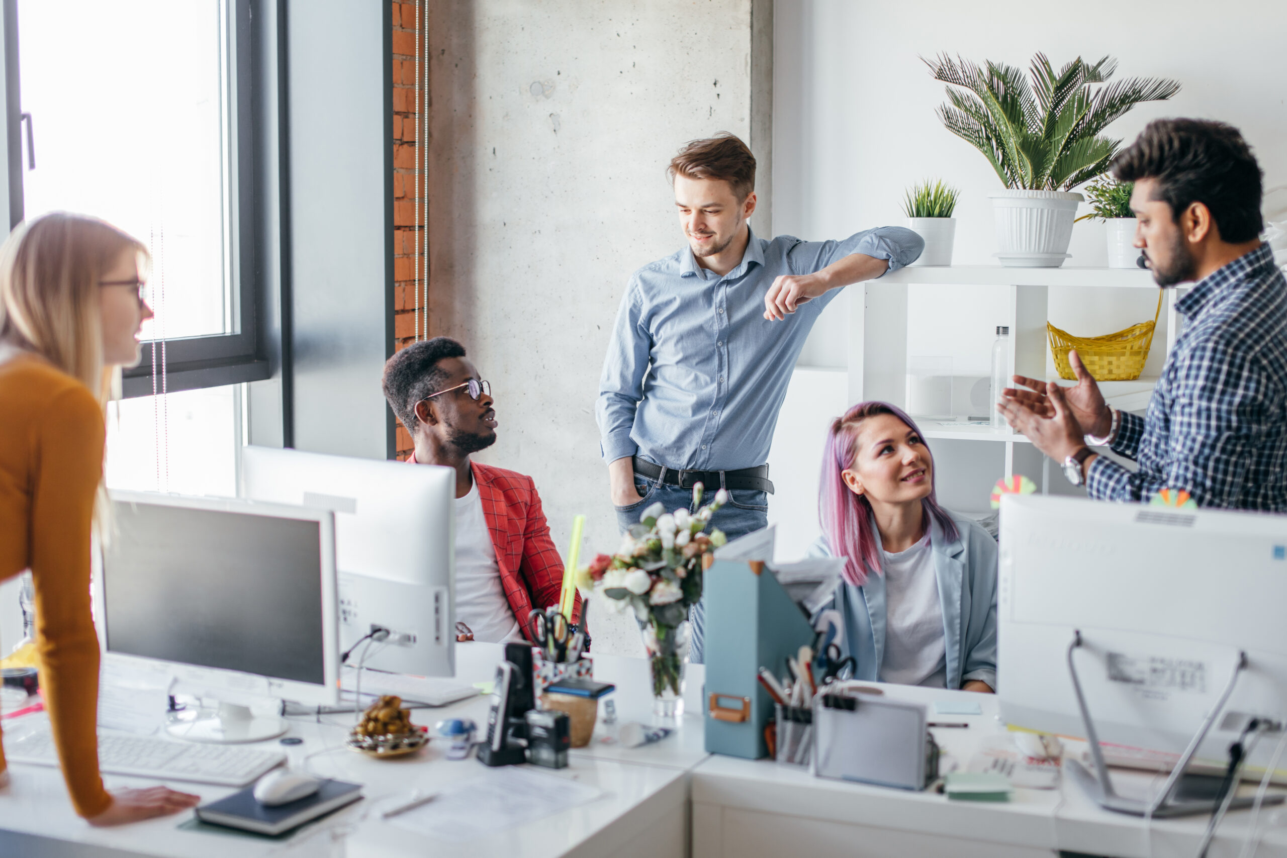 happy office workers
