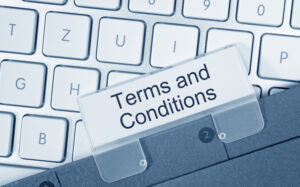 terms and conditions file on keyboard