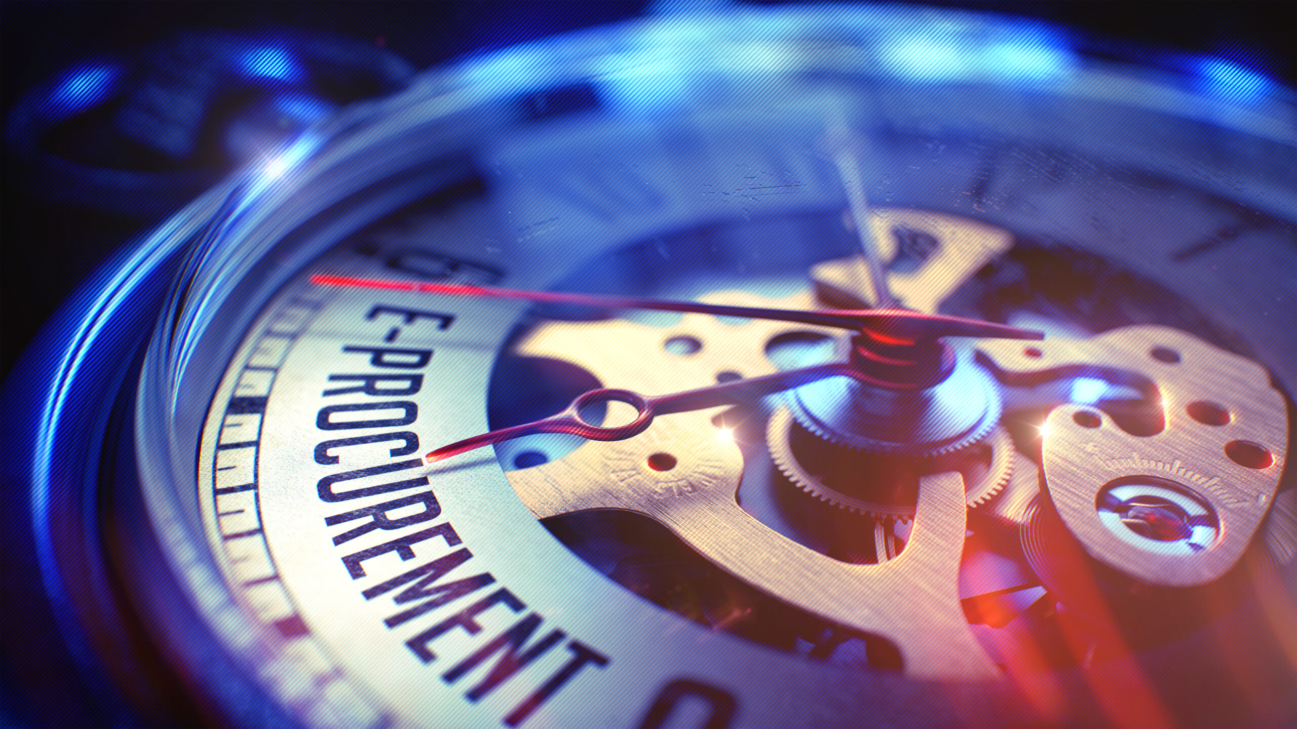 E-Procurement - Wording on Watch. 3D Illustration.