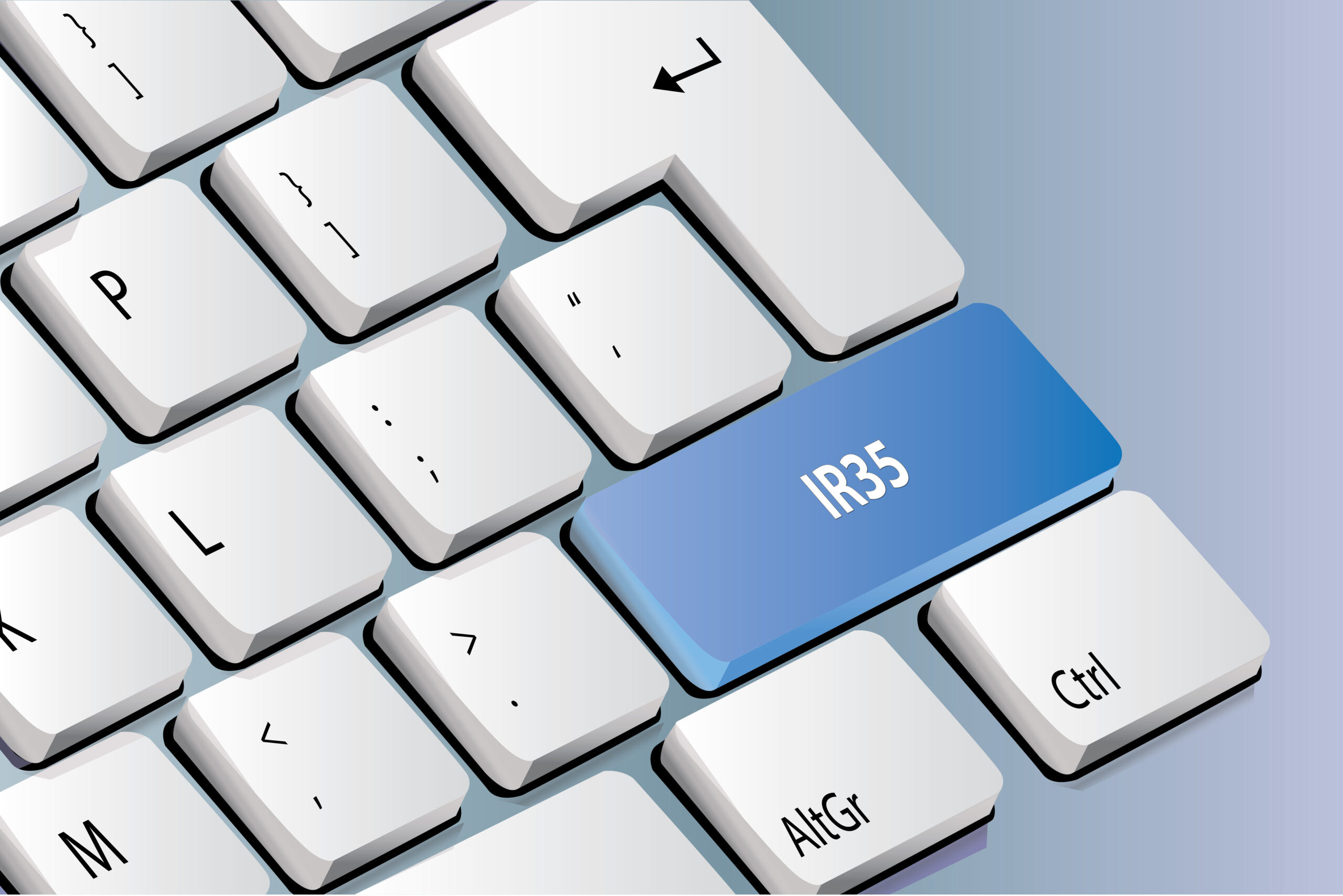Keyboard with IR35 printed on keyboard