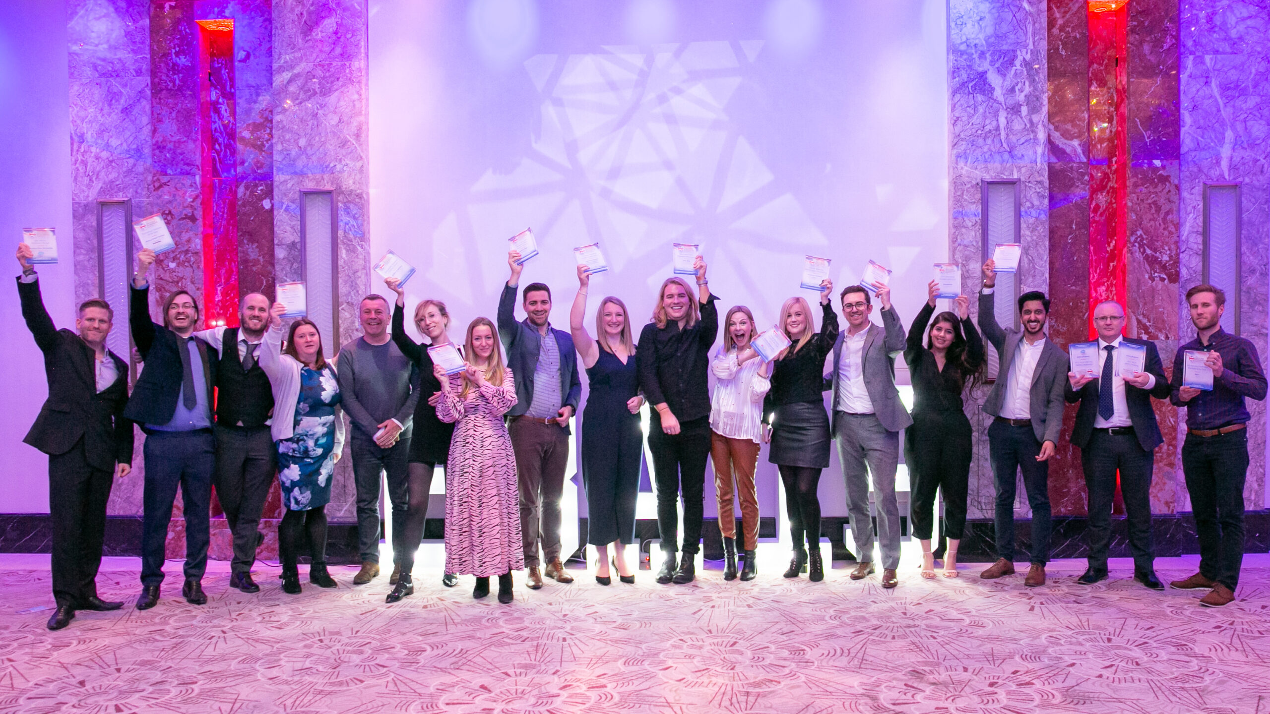 line-up of winners at British Business Awards 2019
