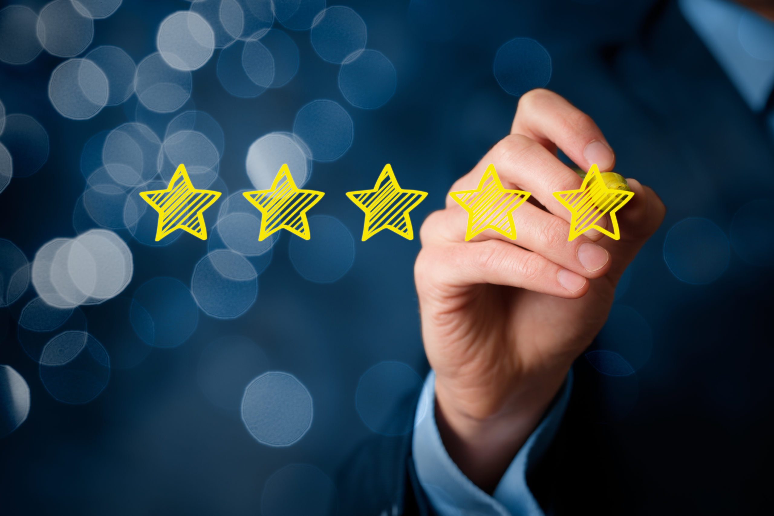 five stars, top tips business schools concept