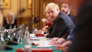 Boris Johnson Cabinet meeting, Covid restrictions small business concept
