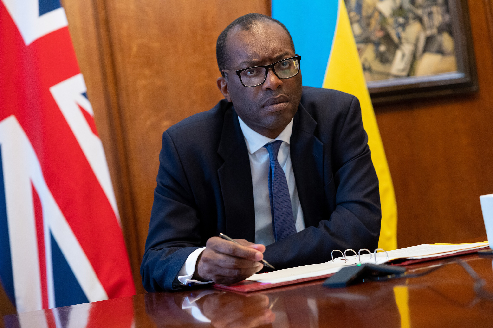 Chancellor Kwasi Kwarteng looking pensive