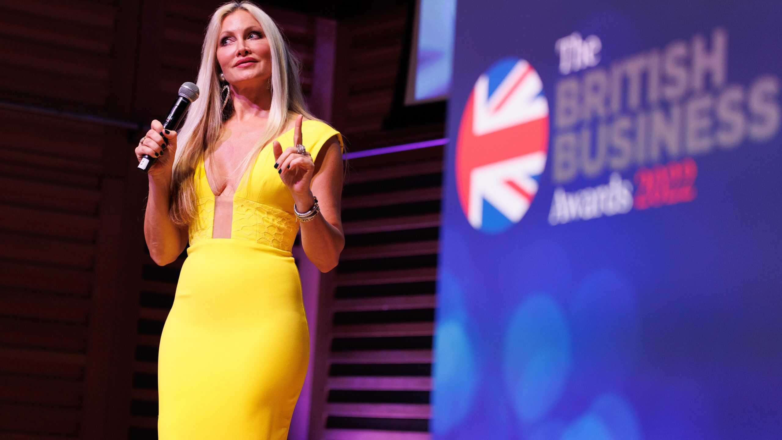 Host Caprice Bourret at the British Business Awards 2022